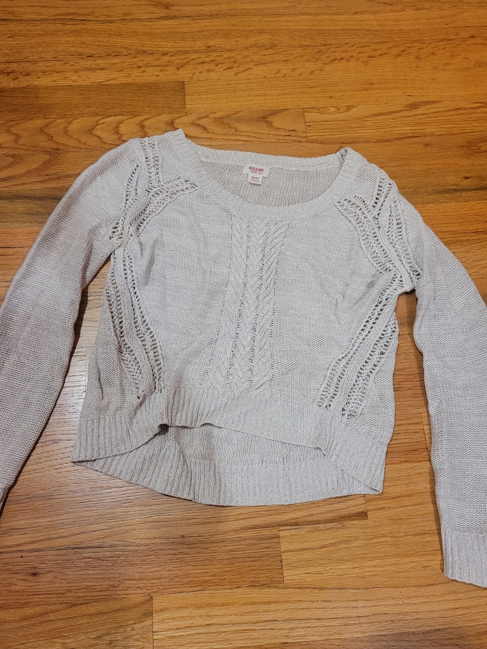Light Gray Open-Knit Women's Sweater